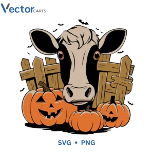 happy cow Halloween Png Vector Design