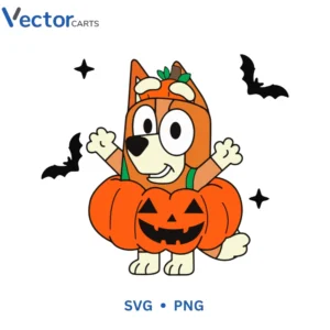 Bluey Bingo Pumpkin Halloween Png Vector Design