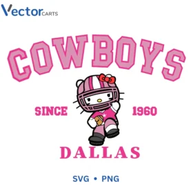 Cowboys Hello kitty Png Vector Design