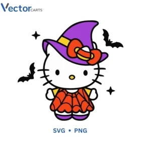 Hello Kitty Witch Halloween Png Vector Design