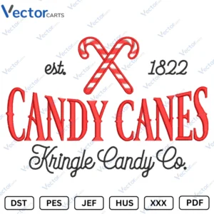 Candy Canes Christmas Machine Embroidery design