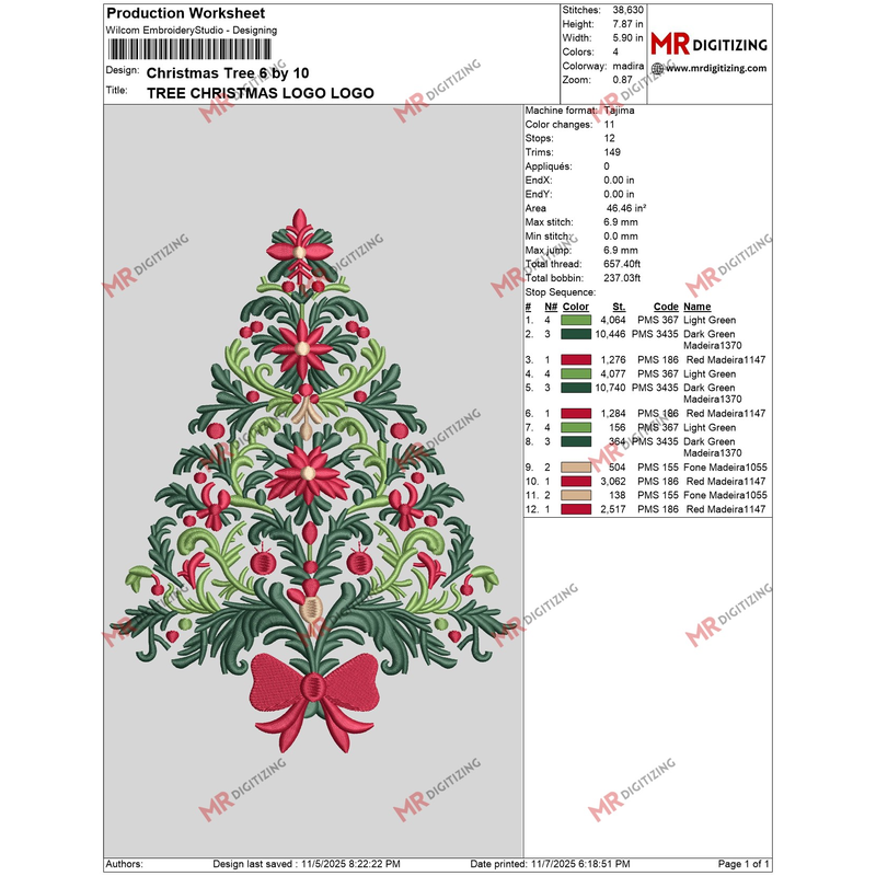 Christmas Tree 6 by 10