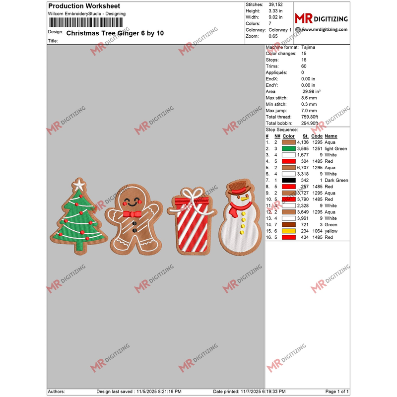 Christmas Tree Ginger 6 by 10