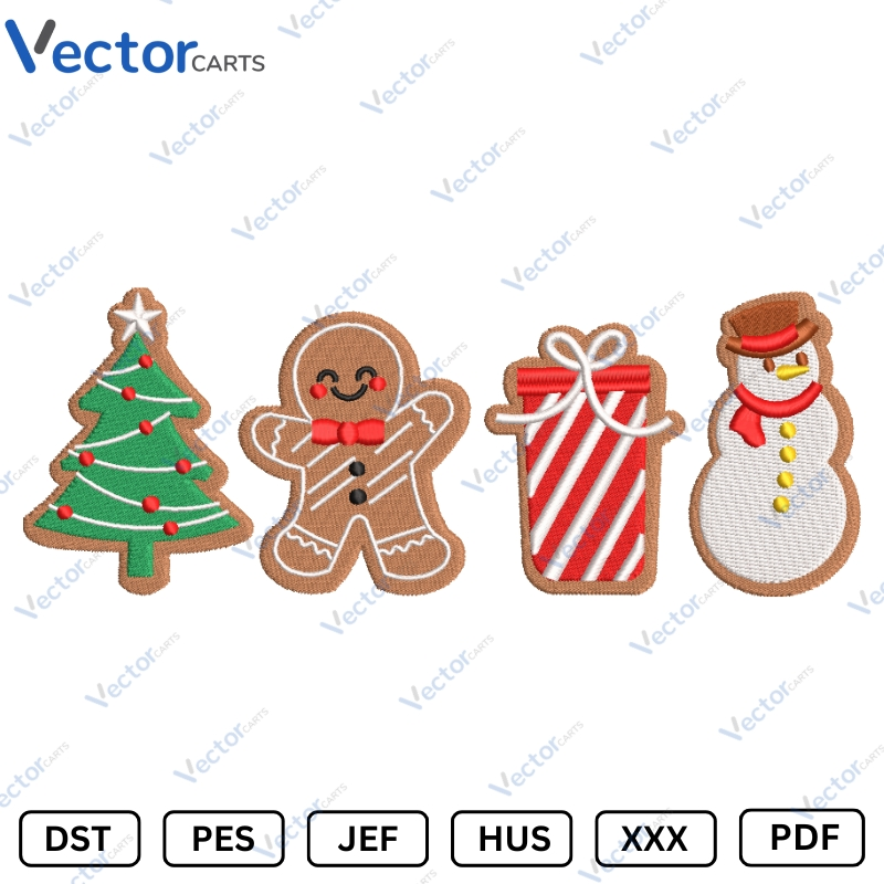 Christmas Tree Ginger Christmas Machine Embroidery design