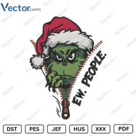 Grinch Ew People Christmas Machine Embroidery design