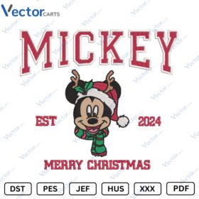 Mickey Merry Christmas Machine Embroidery design