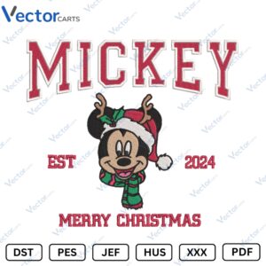 Mickey Merry Christmas Machine Embroidery design