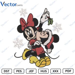 Mickey Minnie Snow Christmas Machine Embroidery design