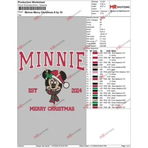 Minnie Merry Christmas 6 by 10