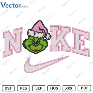 Nike Grinch wife Christmas Machine Embroidery design