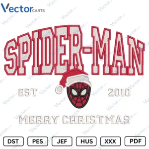Merry Christmas Spiderman Machine Embroidery design