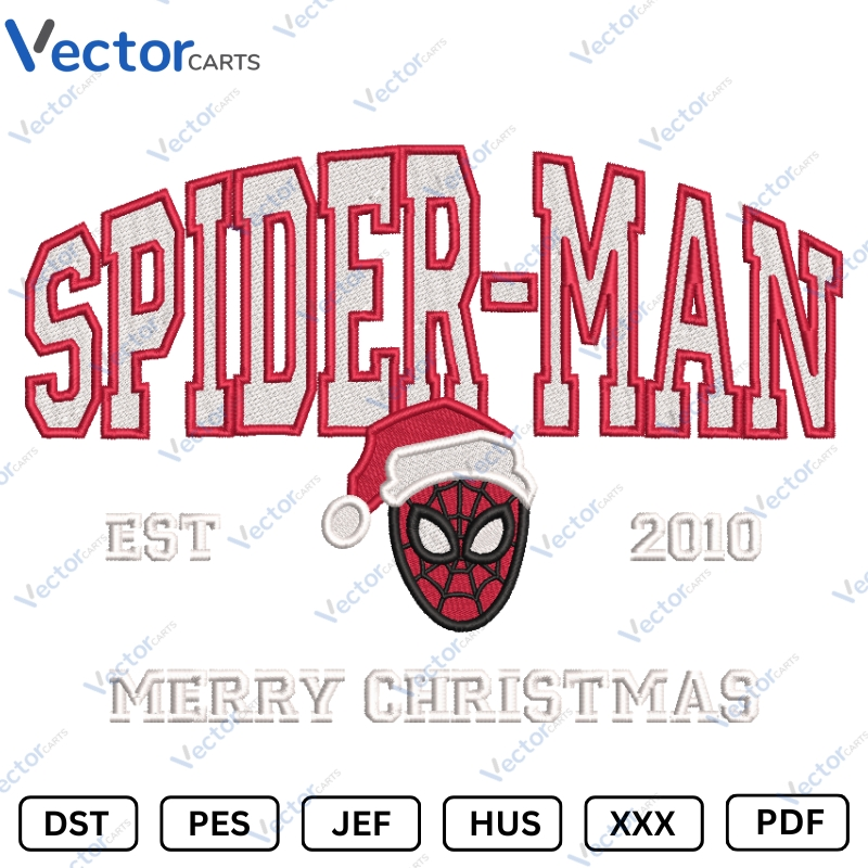 Merry Christmas Spiderman Machine Embroidery design