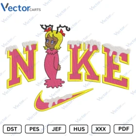 Nike Cindy lou Christmas Machine Embroidery design