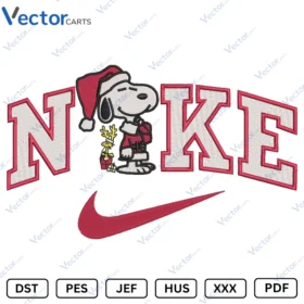 Nike Snoopy Christmas Machine Embroidery design