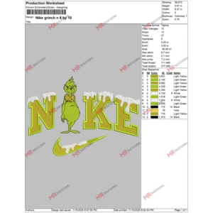Nike grinch n 6 by 10